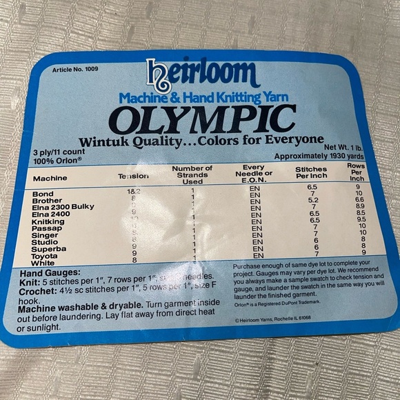 1 Full & 1 Partial Cone Heirloom Olympic Machine & Hand Knitting Yarn - Picture 3 of 7